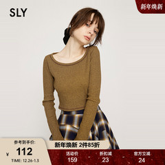 SLY 2024冬季新品简约风圆领长袖针织衫打底上衣030HAM80-2351