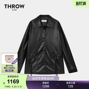 1001 街头复古风抽绳口袋仿皮夹克外套038JSZ30 SLY 2026早春新品