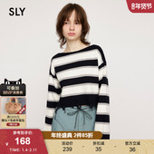 新品 甜美日系撞色条纹磨损毛边时尚 针织衫 SLY 毛衣038HSL70 4090