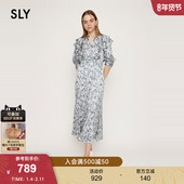 碎花连衣裙030HSL33 SLY 2270 法式 浪漫风优雅五分袖 夏季 新品