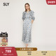 碎花连衣裙030HSL33 SLY 2270 法式 浪漫风优雅五分袖 夏季 新品