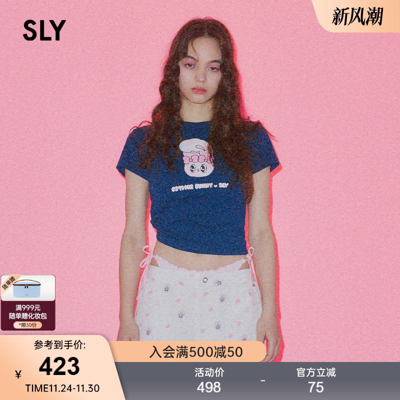 SLY x Esther Bunny 2025早秋新品卡通印花短袖T恤030IAR01-0461