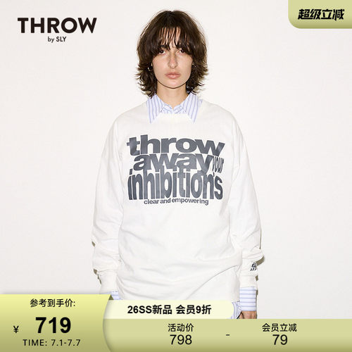 SLY 2026早春新品美式复古风字母印花圆领长袖T恤女030JS001-1721