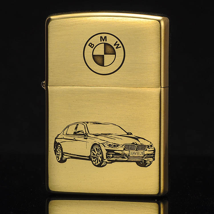 ZIPPO打火机纯铜定制宝马汽车