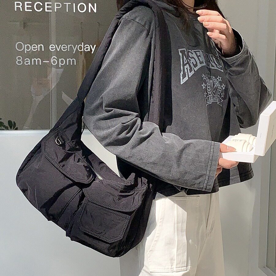 韩版2024新款女式尼龙包时尚学生单肩包大容量百搭休闲包包斜挎女
