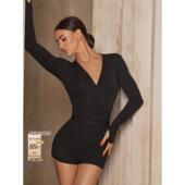 ZYM 上衣v领连裆拉丁舞蹈练功服女成人假围裹设计25069 小礼物