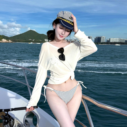 范安迪度假比基尼罩衫泳衣女
