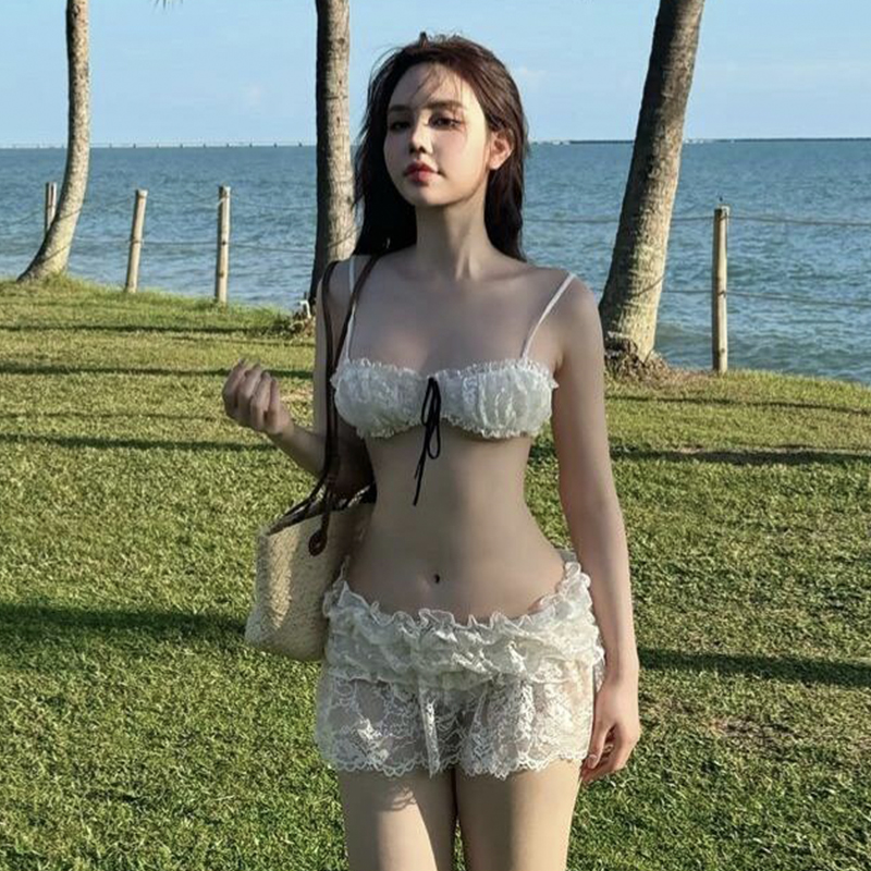 诗凯迪买手款蕾丝分体比基尼泳衣