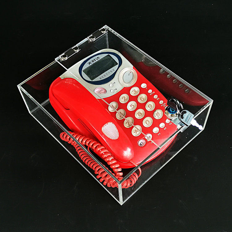 透明亚克力座机来电显示电话机电信办公家用固话座机防护罩带锁盒,橡塑材料及制品,亚克力/有机玻璃,淘宝优惠券,粉丝福利购,淘宝优惠卷