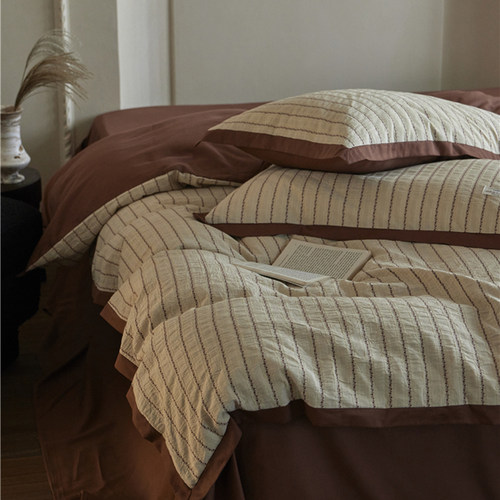 AB版水洗棉床单被套四件套全棉