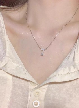美人泪项链女轻奢小众高级感水滴锁骨链毛衣链配饰气质颈链