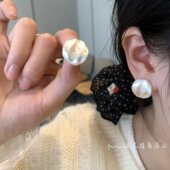 清冷风新宠～拉丝复古耳钉女 几何肌理哑光银色耳钉 极简圆形耳饰