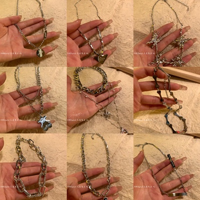 「福利款」甜酷辣妹项链女拼接小众卫衣锁骨链ins风百搭毛衣链女