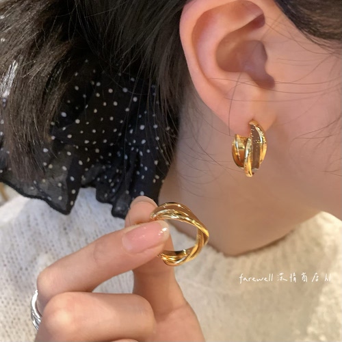 港风复古耳圈耳环2026新款夸张