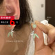 「竹林听风」绿色小清新耳环女2024新款 爆款 高级感气质复古耳钉女