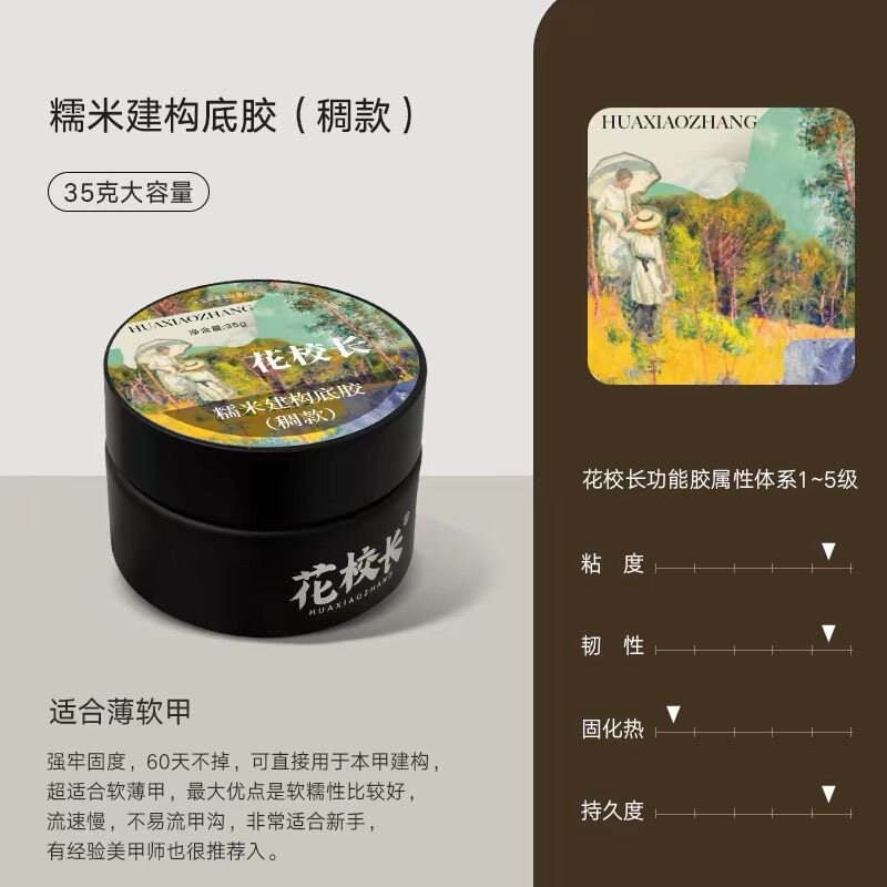 花校长罐装功能胶美甲建构封层底胶粘钻免洗延长造型甲油胶