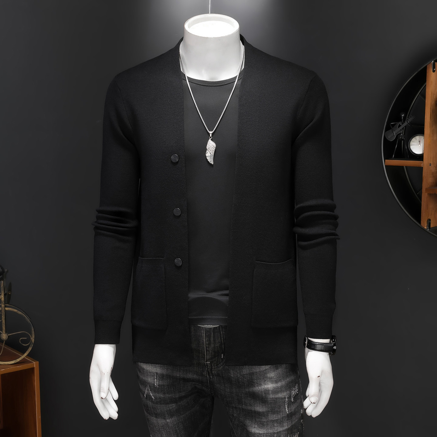 2026秋冬男羊毛开衫羊毛衫外穿针织衫毛衣25150p145，男装针织衫/毛衣，钱塘7038(原5007）