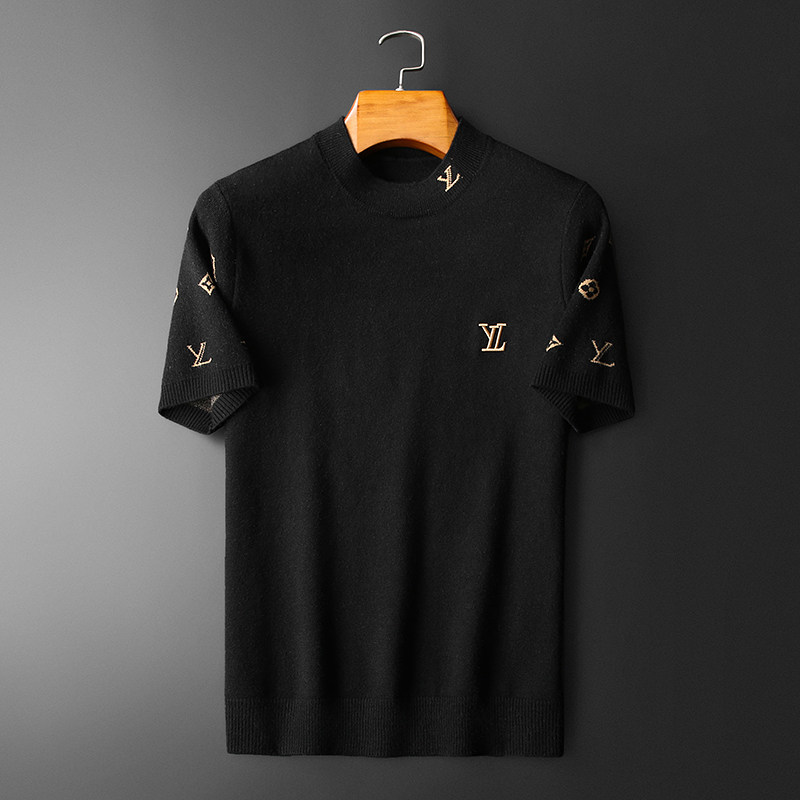 冬款2026男半高领羊毛短袖羊毛衫针织衫毛衣打底23207p125，男装针织衫/毛衣，钱塘7038(原5007）