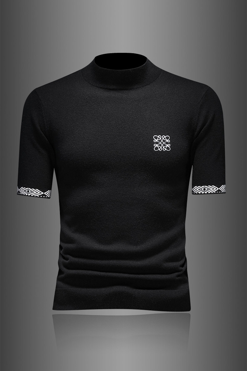 25新品秋冬男士羊毛衫圆领半袖刺绣厚毛衣针织衫打底衫89024p125,男装针织衫/毛衣,钱塘7038(原5007）
