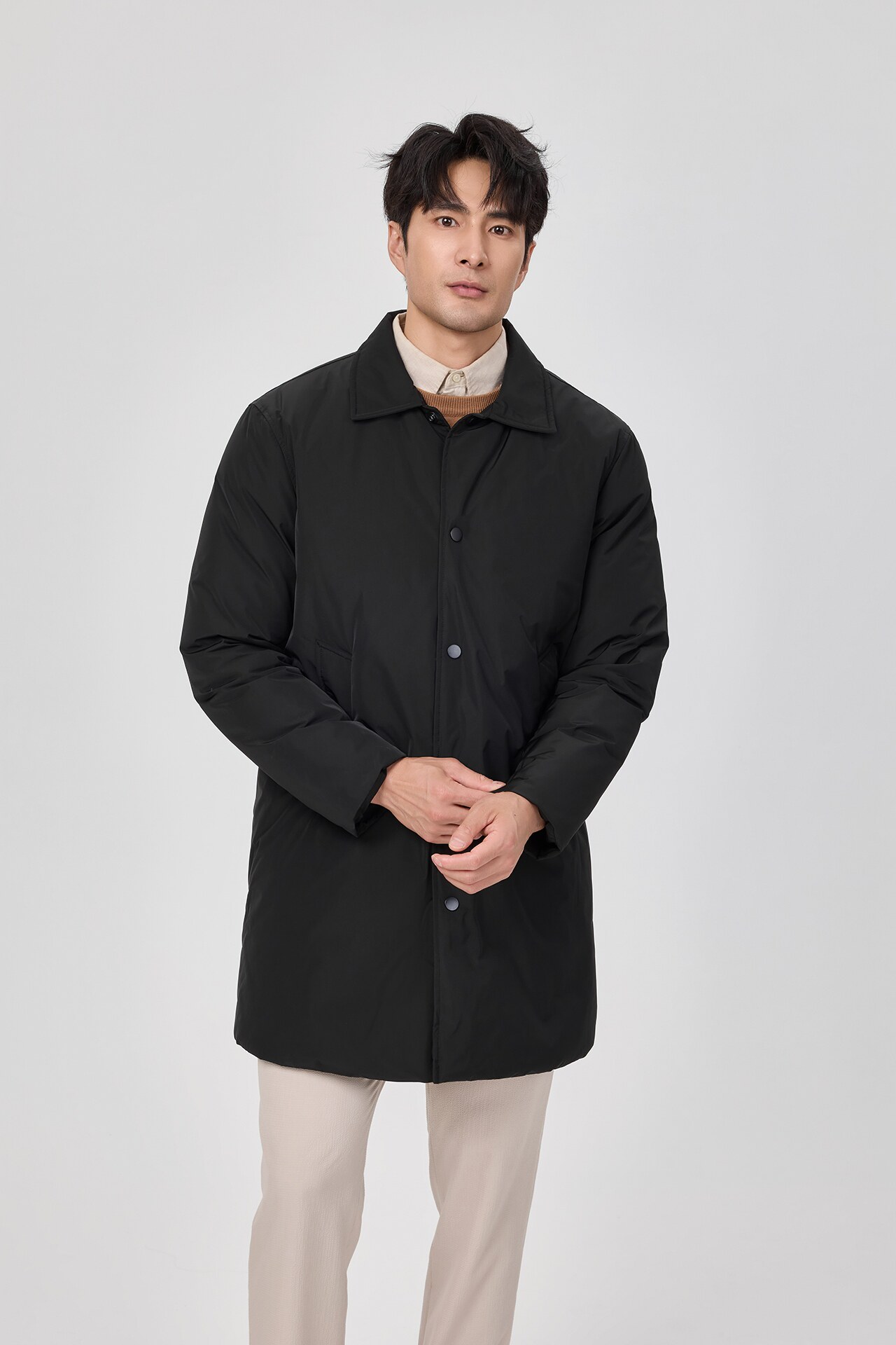 2025男士羽绒服长款白鸭绒羽绒服长款外套8653/P345长期有货,男装羽绒服,钱塘7038(原5007）
