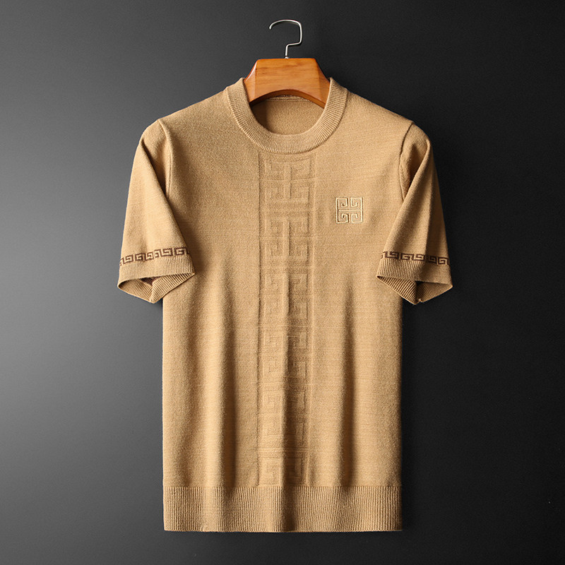 冬款2026男圆领羊毛短袖羊毛衫针织衫毛衣打底23204p125，男装针织衫/毛衣，钱塘7038(原5007）