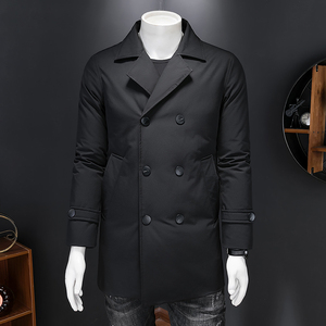 2022男士羽絨服西裝領(lǐng)長款白鴨絨羽絨服潮流長款8661/P355圖片