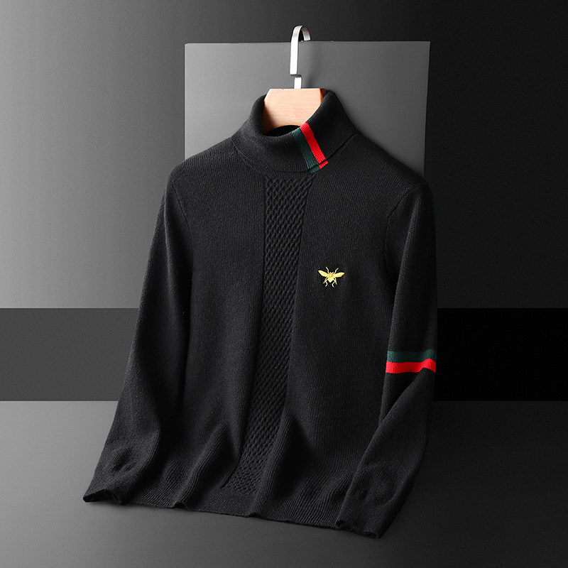 25冬季男士羊毛衫加厚两翻领针织衫毛织衫毛衣7612p135长期有货，男装针织衫/毛衣，钱塘7038(原5007）