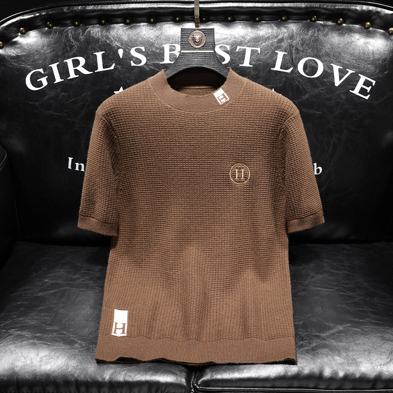 25新品秋冬男士羊毛衫半高领半袖刺绣厚毛衣针织衫打底衫9603p125，男装针织衫/毛衣，钱塘7038(原5007）