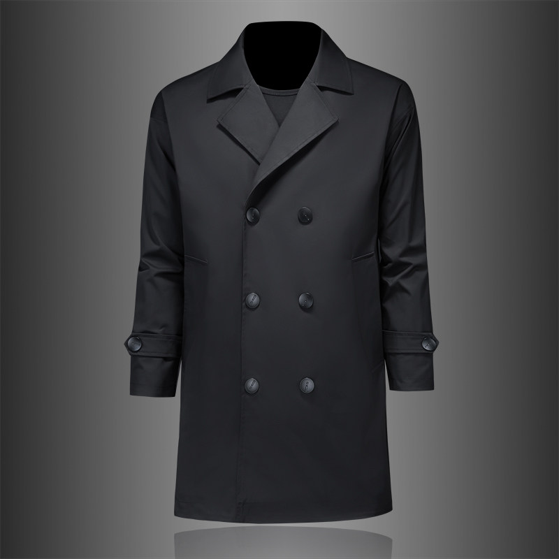 2023春款男士风衣外套西服领中长款 8661-1/p225图片