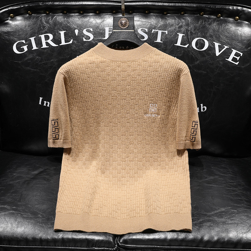 2026新款羊绒衫短袖男士羊毛针织衫男打底毛衣3321p215，男装针织衫/毛衣，钱塘7038(原5007）