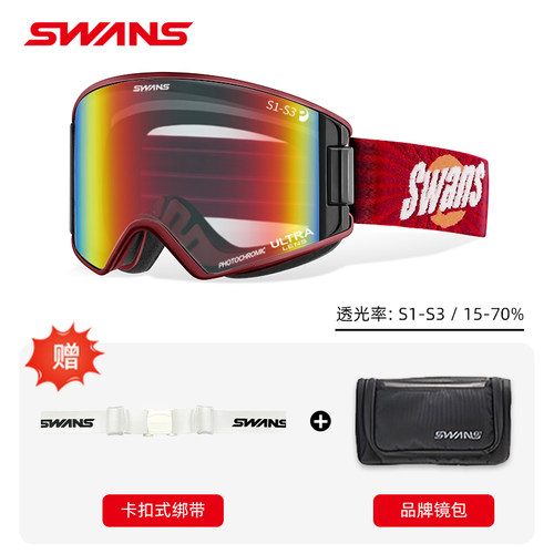 SWANS雪镜 26/27新品 领航OUTBACK超高清开窗调光变色超防雾2072