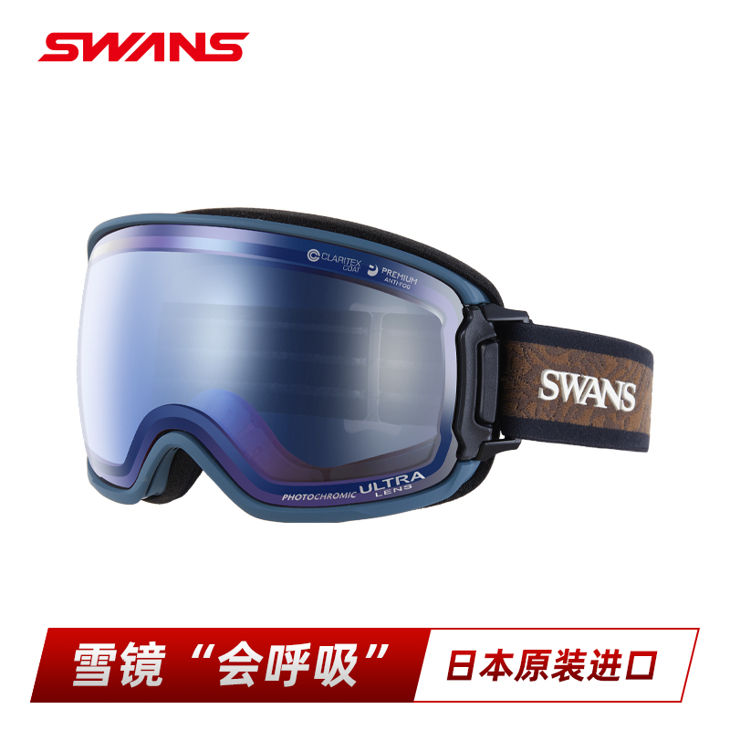 SWANS超高清滑雪镜可开窗2倍除雾自动调光球面镜24/25新款RGL6392