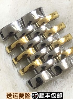 罗西尼8461钢带加长实心表耳蝴蝶扣8462原厂精钢间金带节间玫瑰金