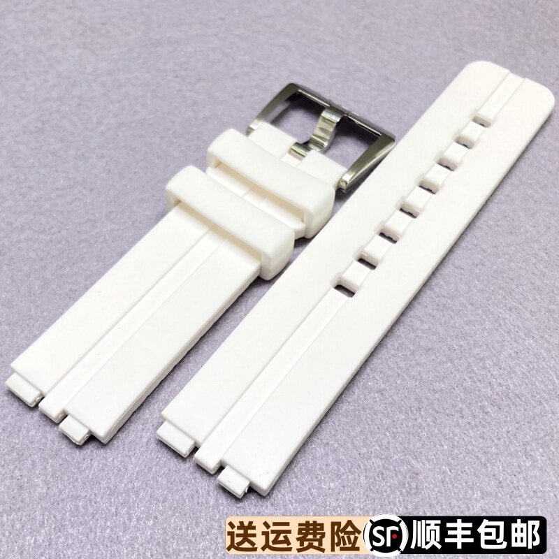 罗西尼表5981原装硅胶表带原厂正品男款白色针扣带5982女款皮带