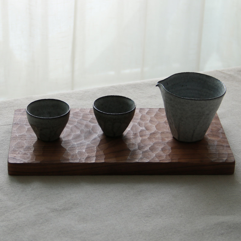 雨木 日式托盘 杯垫黑胡桃实木纯手工雕刻龟纹 茶盘 西餐盘,餐饮具,茶盘,淘宝优惠券,粉丝福利购,淘宝优惠卷