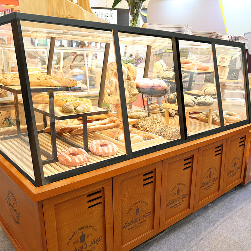面包柜展示柜面包中岛柜蛋糕店面包货架面包展柜多层玻璃商用
