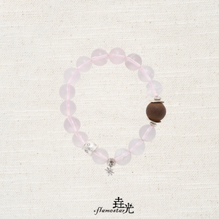 垚光粉星引力六芒星粉水晶925银好人际中药合香珠耳朵仔子同款