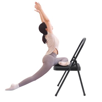 加厚艾扬格瑜伽椅多用途金属可折叠健身椅子yoga带腰托拉伸辅助