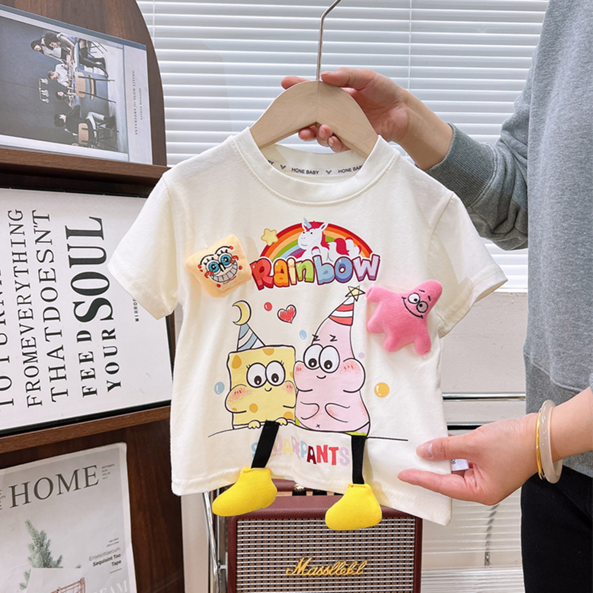 儿童纯棉短袖夏新款婴儿精梳棉立体玩偶T恤男女大童宝宝洋气衣服,童装/婴儿装/亲子装,T恤,淘宝优惠券,粉丝福利购,淘宝优惠卷