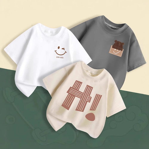 儿童洋气纯棉短袖宝宝帅气T恤潮