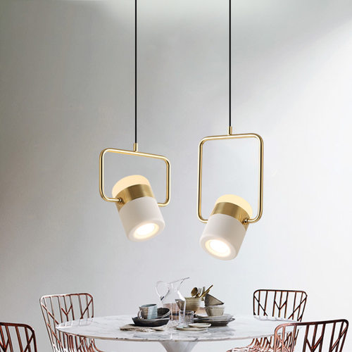 北欧简约创意吊灯后现代三头餐厅吧台灯led单头卧室床头小吊灯具