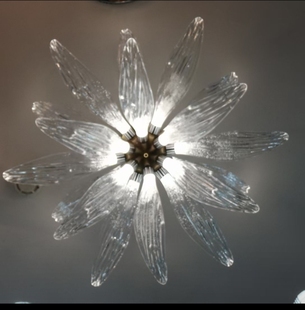 后现代北欧工业风格 客厅卧室定制 烟灰色玻璃四脚架落地灯创意个性