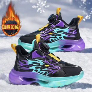 福建晋江品牌儿童棉鞋2025冬季新款男童跑步鞋加绒保暖男孩运动鞋