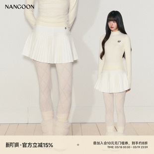 女裙子百搭 穿搭新款 NANGOON 白色百褶百搭气质短裙半裙秋季