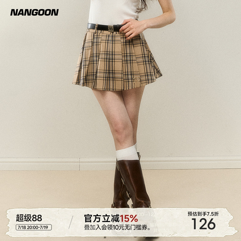 NANGOON 原创美式辣妹百褶裙女夏设计感短裙百搭小众小个子裙子潮 - NANGOON
