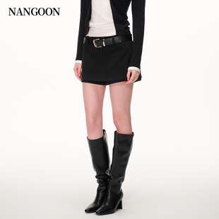 NANGOON 高腰线设计短款磨毛半身裙裙裤女2026秋季新款百搭裙子