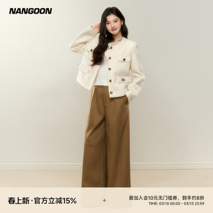 NANGOON 原创毛呢小香外套设计感新款上衣女秋季休闲裤套装女显瘦