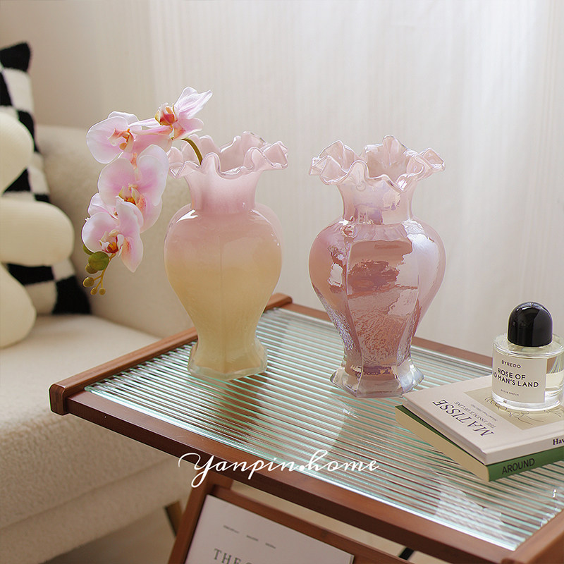 中古花瓶摆件水培插花装饰餐桌玻璃家居复古轻奢简约法式鲜花花器,家居饰品,花瓶,淘宝优惠券,粉丝福利购,淘宝优惠卷