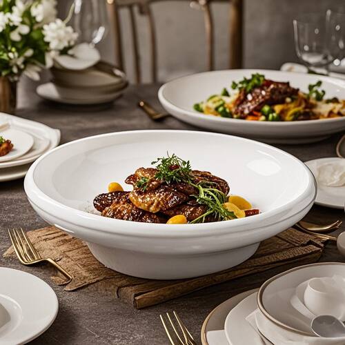 酒店创意高档陶瓷阔气碗盘