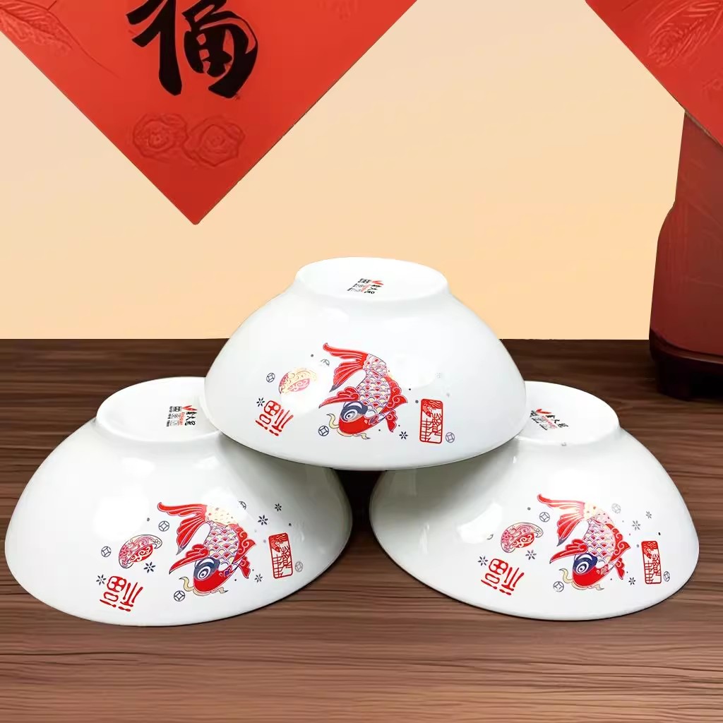 老式复古陶瓷蓝边碗6英寸扣肉碗